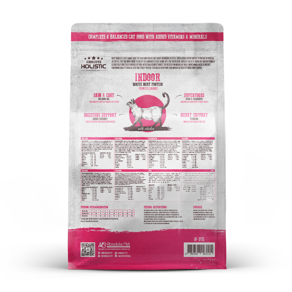 Absolute Holistic Grain Free Dry Cat Food -  Indoor (10lbs)