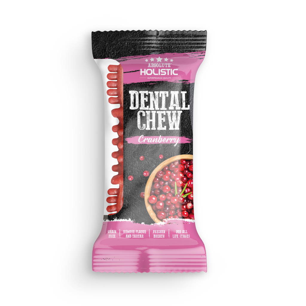 Absolute Holistic Dental Chew for Dogs - Cranberry (4")