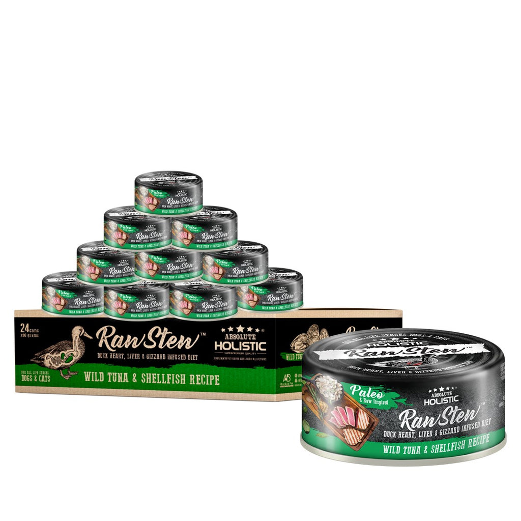 [CTN OF 24] Absolute Holistic Raw Stew Canned Food for Cats & Dogs - Tuna & Shell Fish (80g)