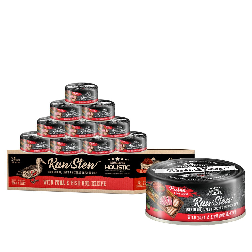 [CTN OF 24] Absolute Holistic Raw Stew Canned Food for Cats & Dogs - Tuna & Fish Roe (80g)