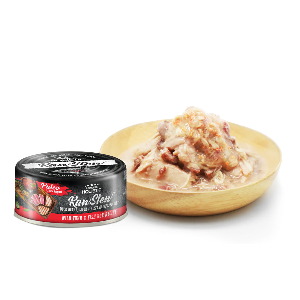 [CTN OF 24] Absolute Holistic Raw Stew Canned Food for Cats & Dogs - Tuna & Fish Roe (80g)