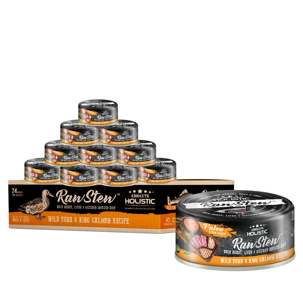 [CTN OF 24] Absolute Holistic Raw Stew Canned Food for Cats & Dogs - Tuna & Salmon (80g)