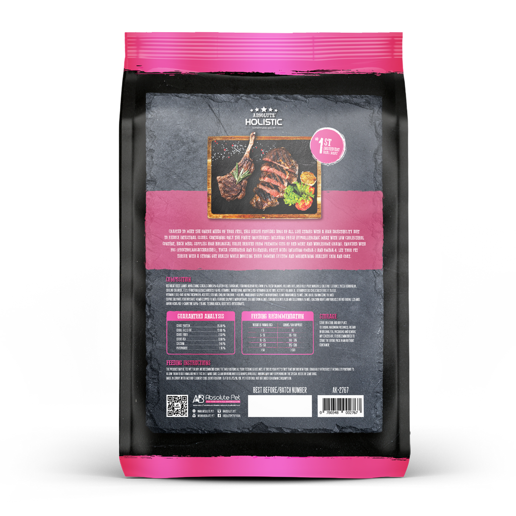 Absolute Holistic Kibbles in the Bag Dry Dog Food - Beef & Lamb (12kg)