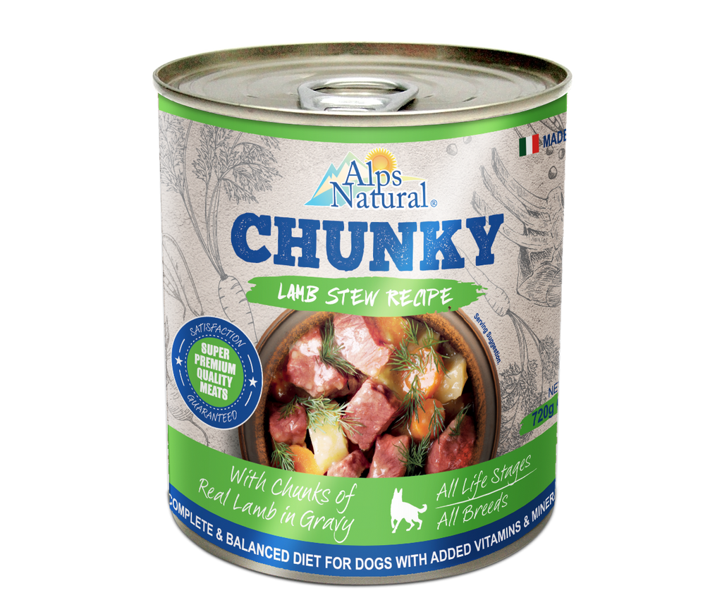 [CTN OF 12] Alps Natural Canned Dog Food - Chunky Lamb Stew Recipe (720g)