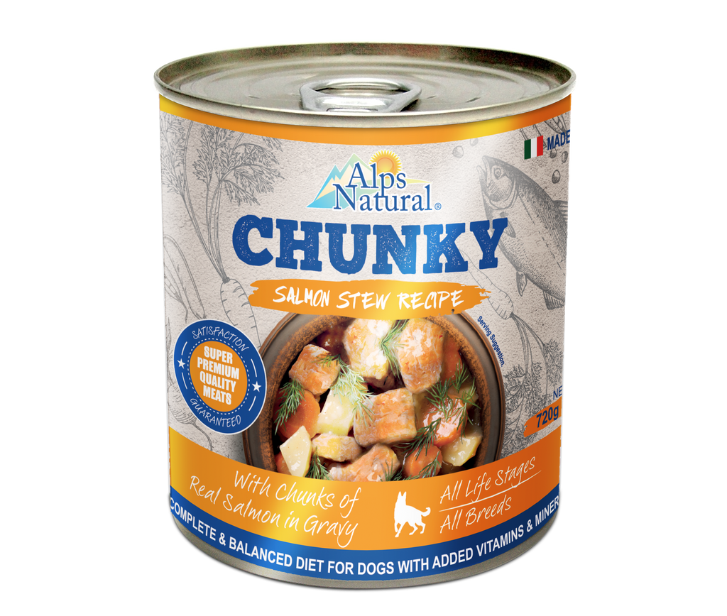 [CTN OF 12] Alps Natural Canned Dog Food - Chunky Salmon Stew Recipe (720g)