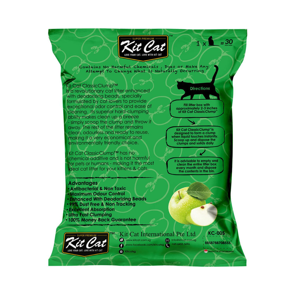 Kit Cat Classic Clump Cat Litter - Apple (10L/7kg)