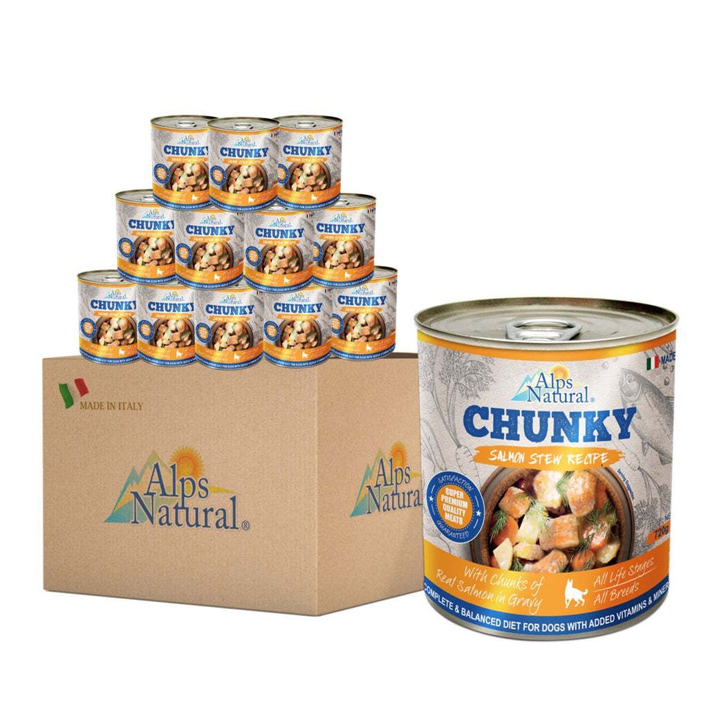[CTN OF 12] Alps Natural Canned Dog Food - Chunky Salmon Stew Recipe (720g)