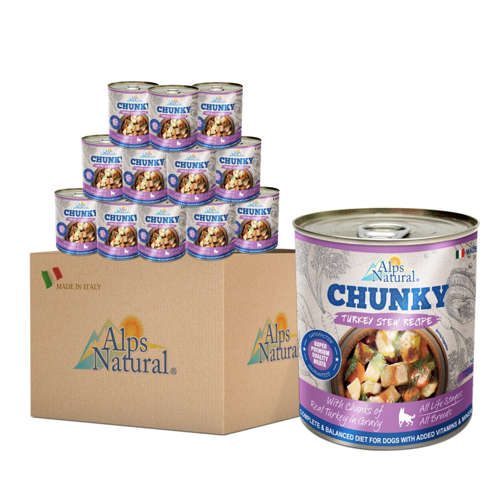 [CTN OF 12] Alps Natural Canned Dog Food - Chunky Turkey Stew Recipe (720g)