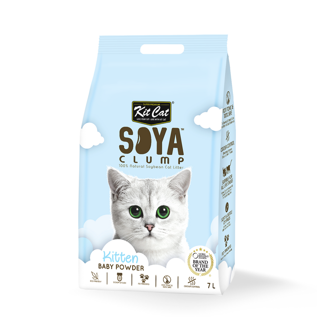 [CTN OF 6] Kit Cat Soya Clump Cat Litter - Baby Powder (6x7L)