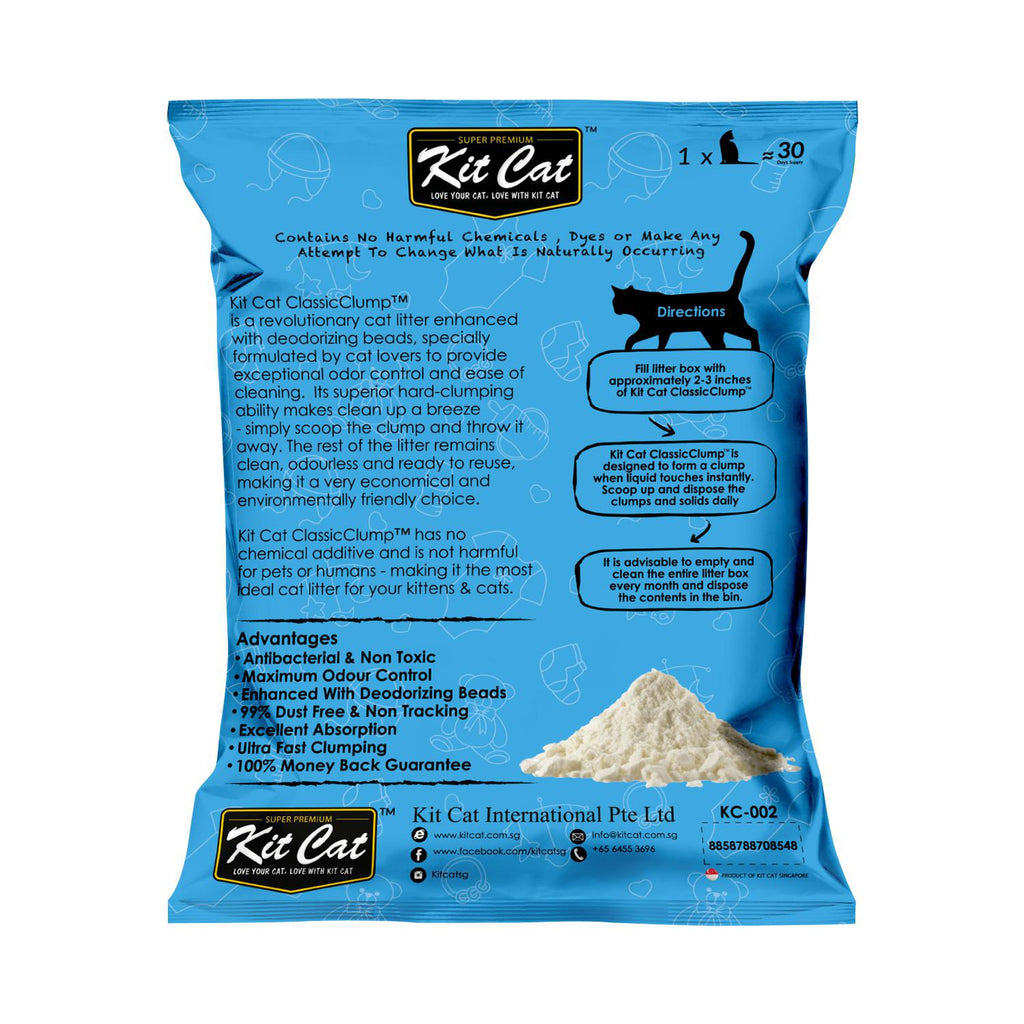 Kit Cat Classic Clump Cat Litter - Baby Powder (10L/7kg)