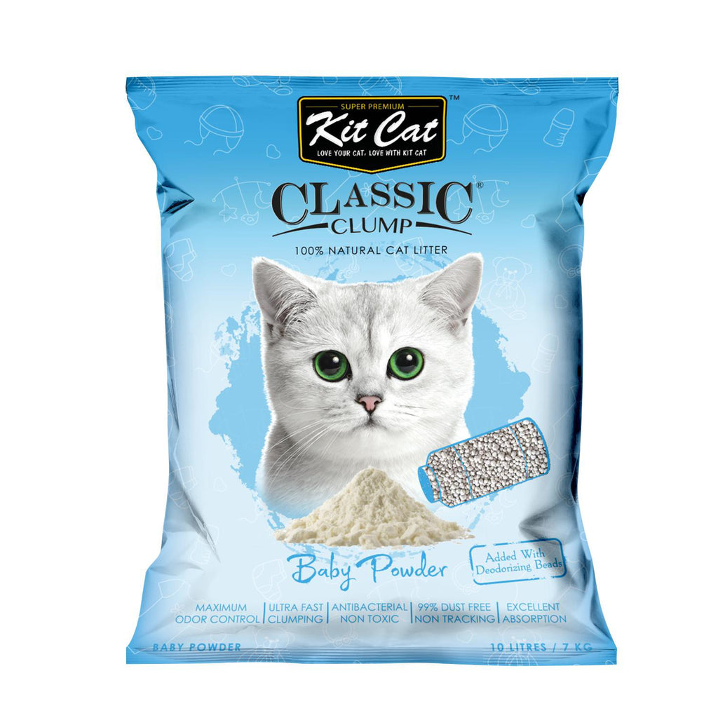 Kit Cat Classic Clump Cat Litter - Baby Powder (10L/7kg)