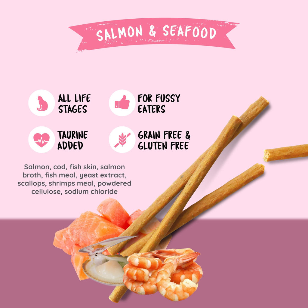 [CTN of 30] Kit Cat Salmon & Seafood Grain Free Cat Stick (3 Sticks/pkt)