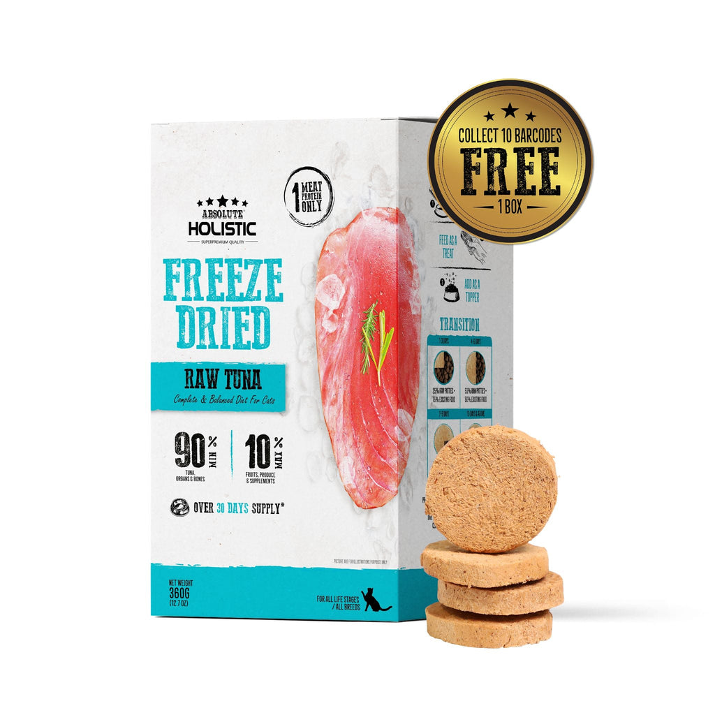 [CTN of 4] Absolute Holistic Freeze Dried Raw Patties for Cats - Tuna (12.7oz)