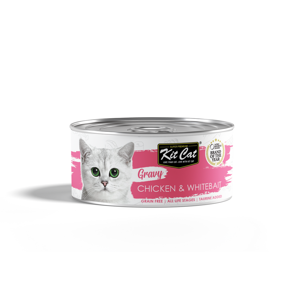 Kit Cat Gravy Cat Canned Food - Chicken & Whitebait (70g)