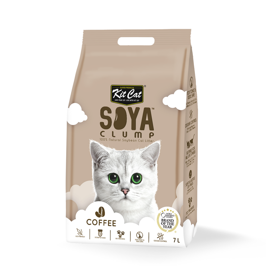[CTN OF 6] Kit Cat Soya Clump Cat Litter - Coffee (6x7L)