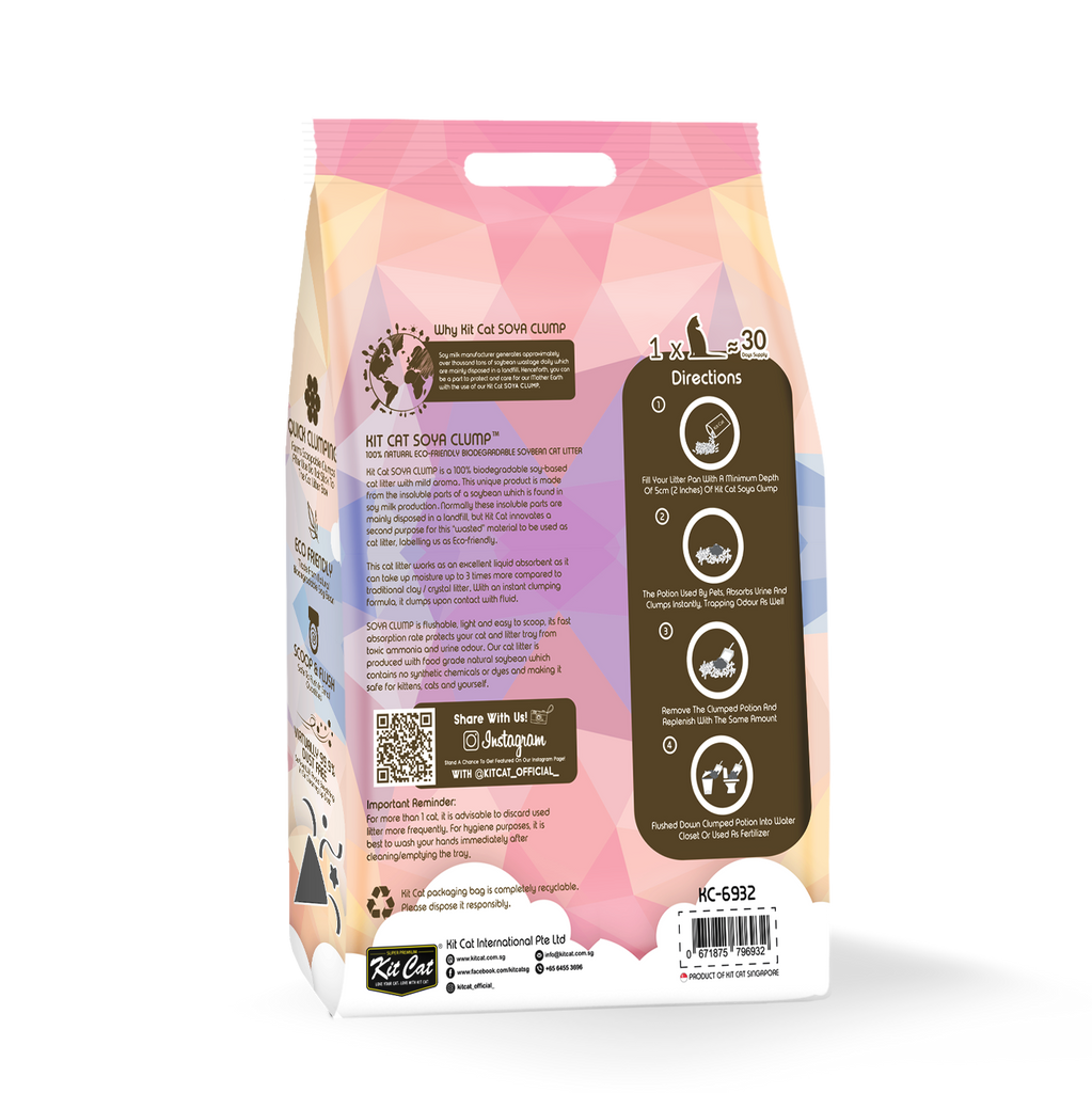 [CTN OF 6] Kit Cat Soya Clump Cat Litter - Confetti (6x7L)