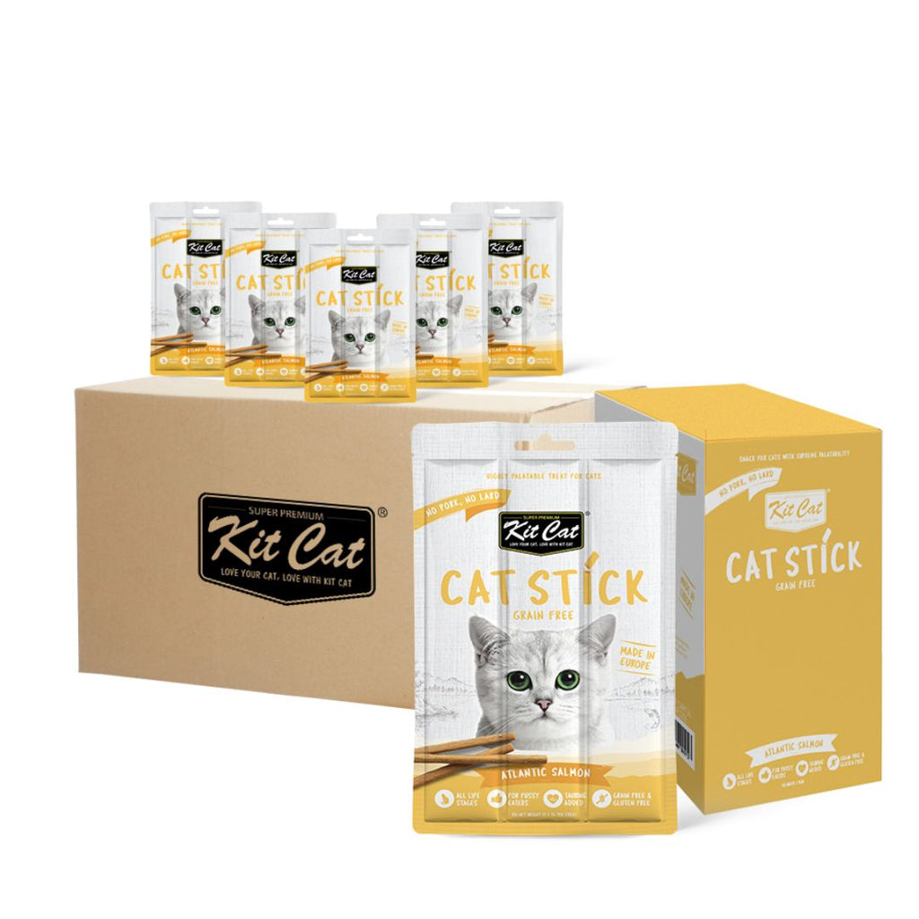 [CTN of 30] Kit Cat Atlantic Salmon Grain Free Cat Stick (3 Sticks/pkt)