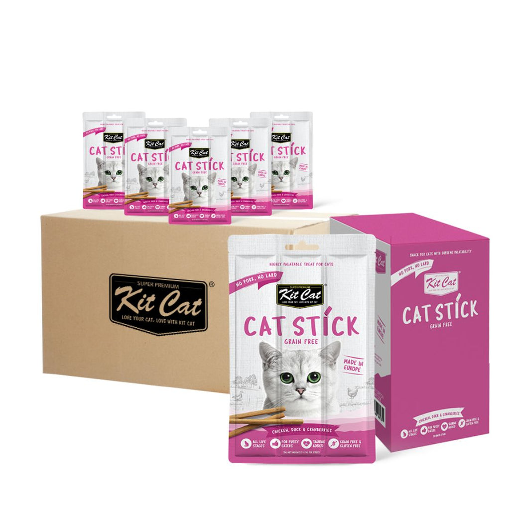 [CTN of 30] Kit Cat Chicken Duck & Cranberries Grain Free Cat Stick (3 Sticks)