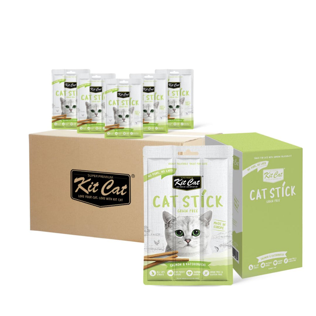 [CTN of 30] Kit Cat Salmon & Katsuobushi Grain Free Cat Stick (3 sticks/pkt)