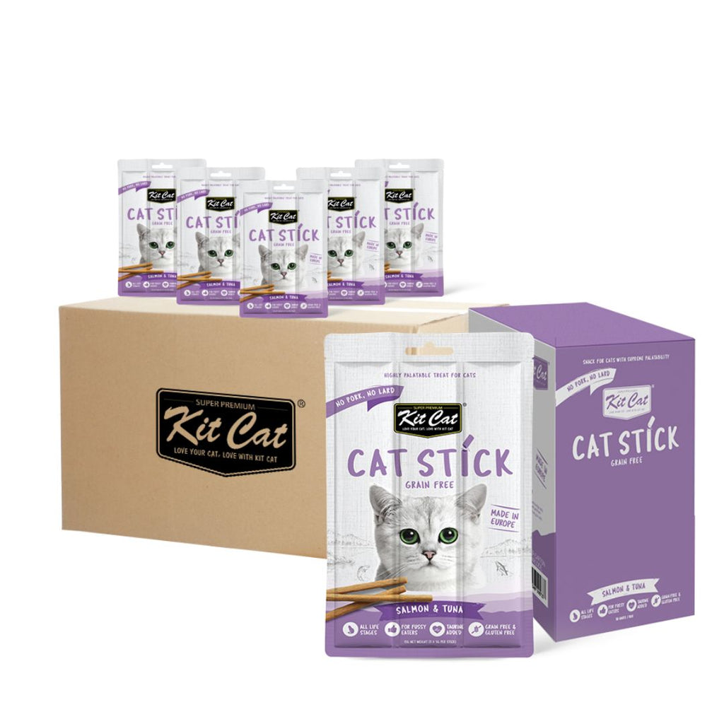 [CTN of 30] Kit Cat Salmon & Tuna Grain Free Cat Stick (3 Sticks/pkt)