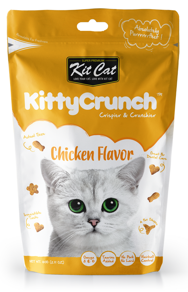 [CTN OF 12] Kit Cat Kitty Crunch Cat Treat - Chicken (12x60g)