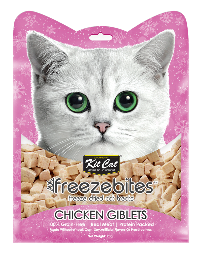 [CTN OF 24] Kit Cat Freeze Bites Cat Treat - Chicken Giblets (15g)