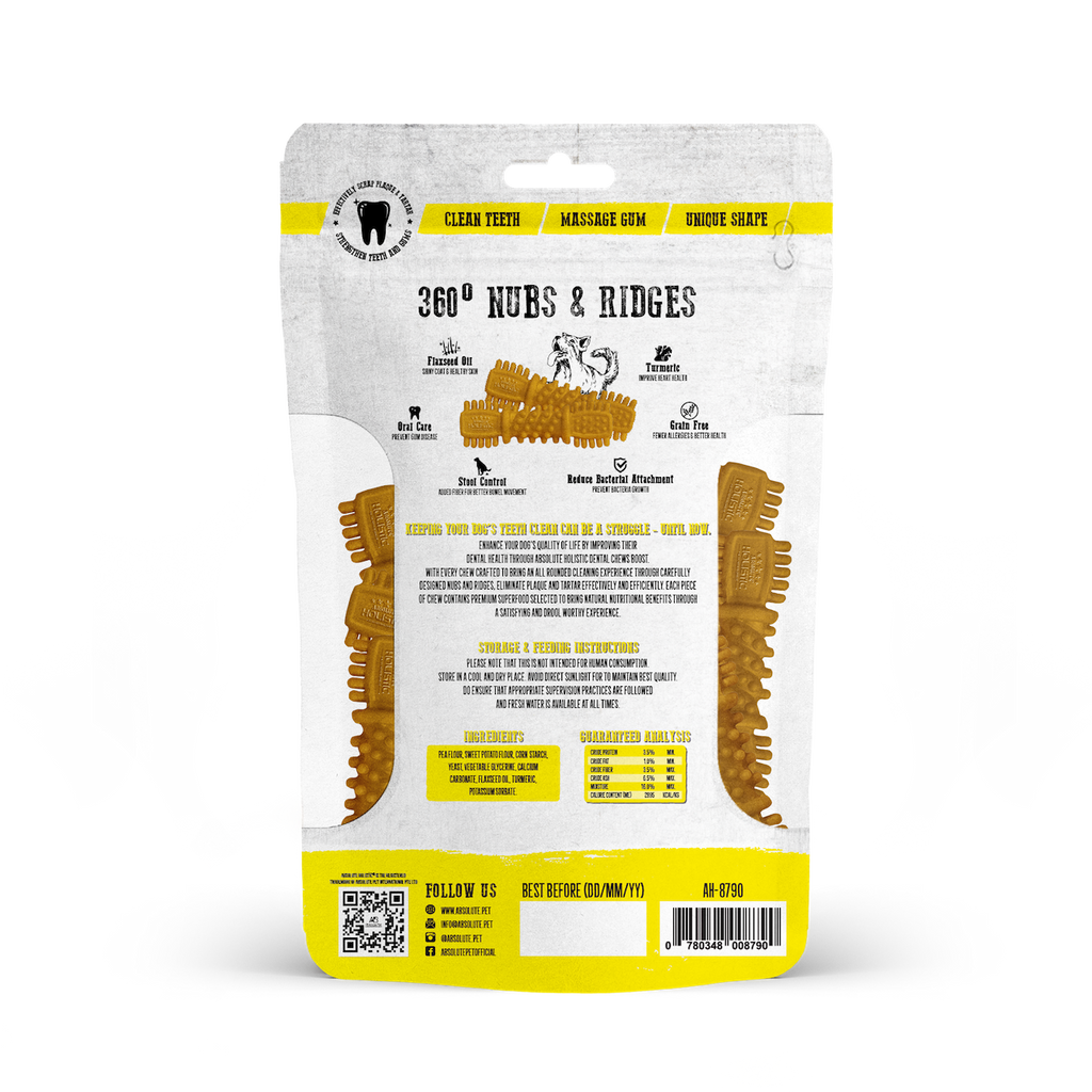 Absolute Holistic Value Pack BOOST Dental Chews for Dogs - Turmeric (160g)