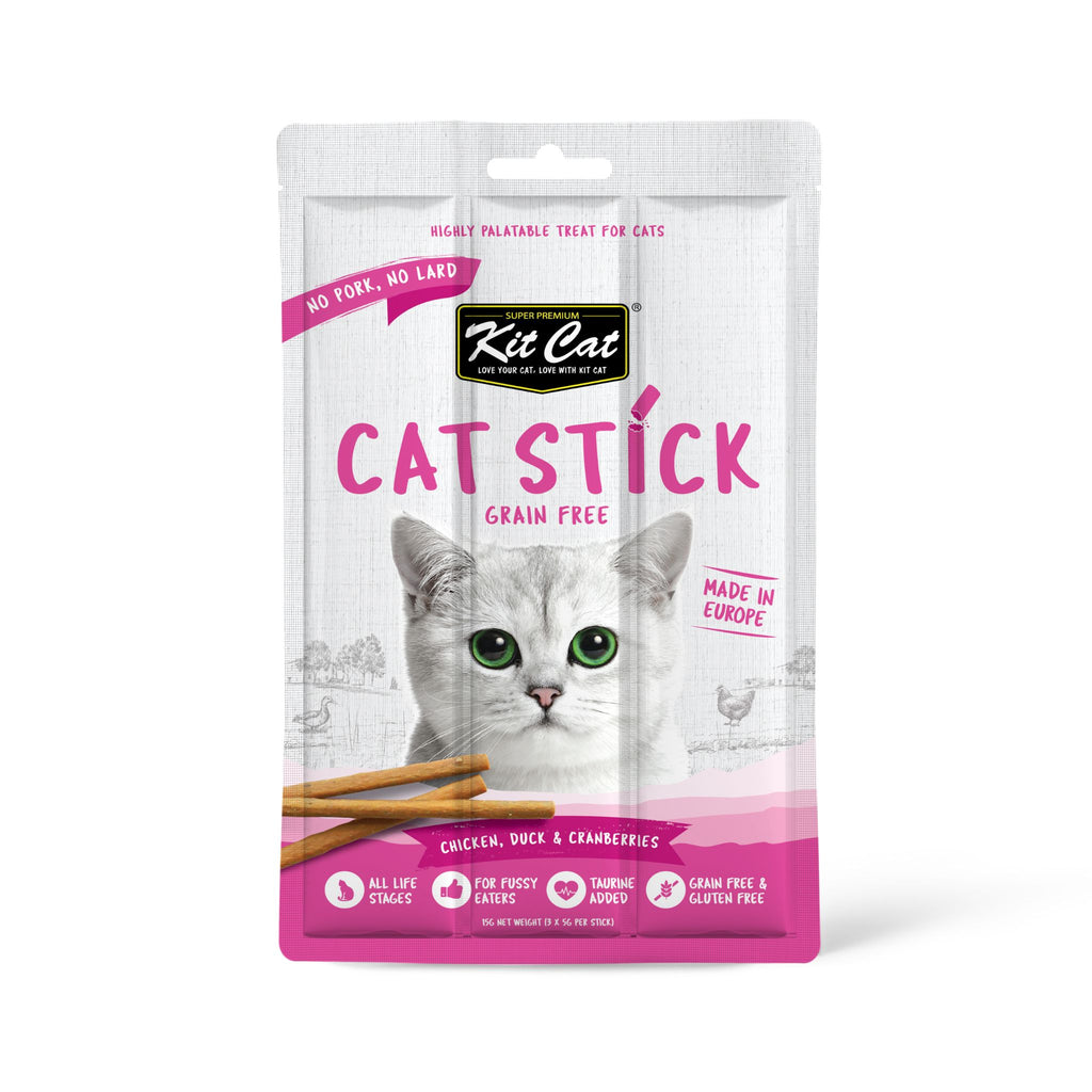 Kit Cat Chicken Duck & Cranberries Grain Free Cat Stick (3 Sticks)