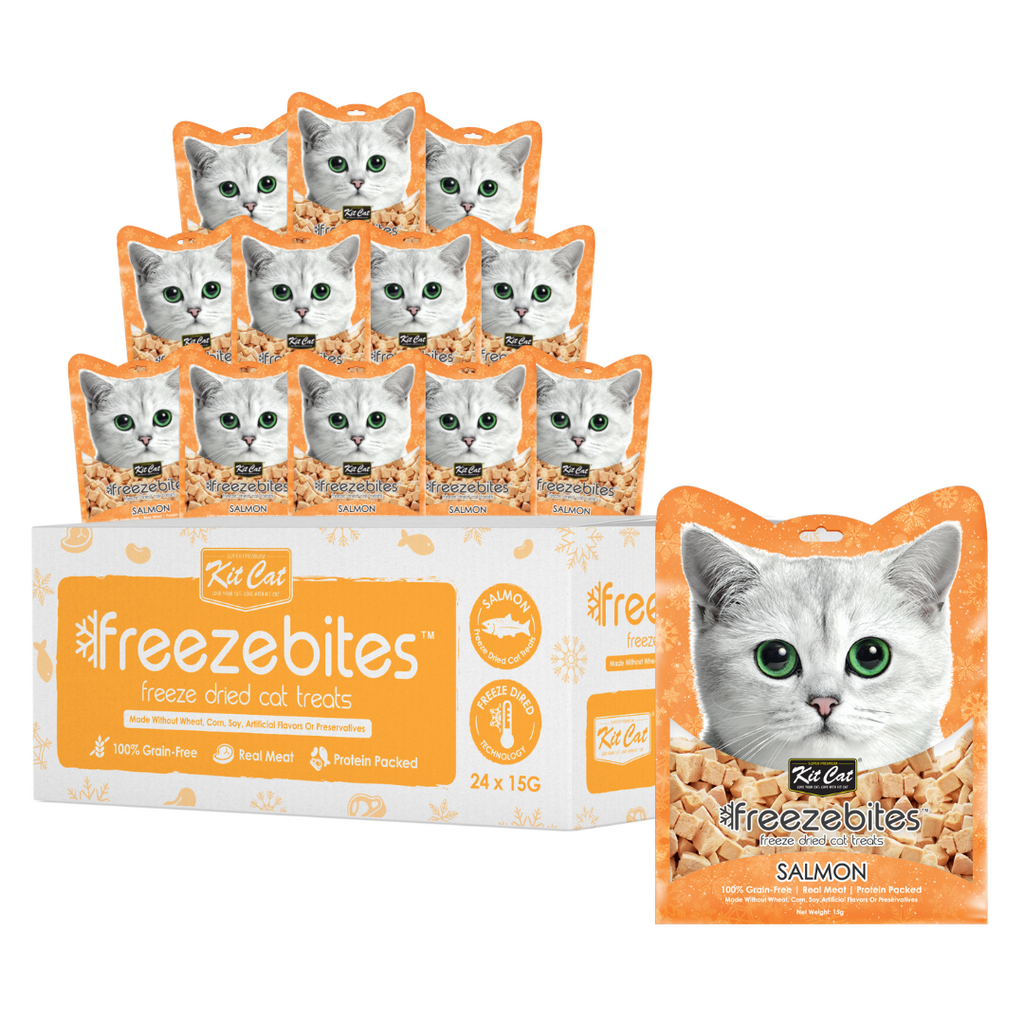 [CTN OF 24] Kit Cat Freeze Bites Cat Treat - Salmon (15g)