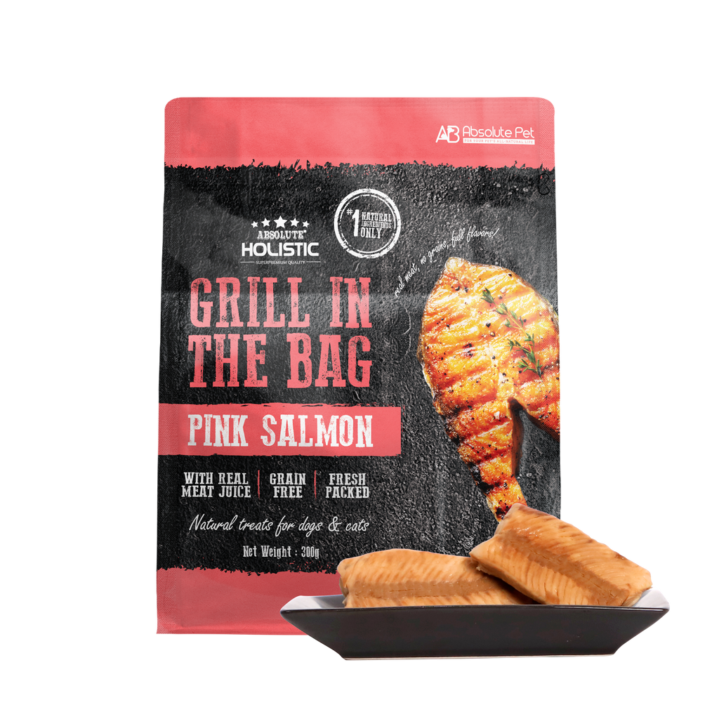 Absolute Holistic Grill In The Bag Natural Dog & Cat Treats - Pink Salmon (300g)
