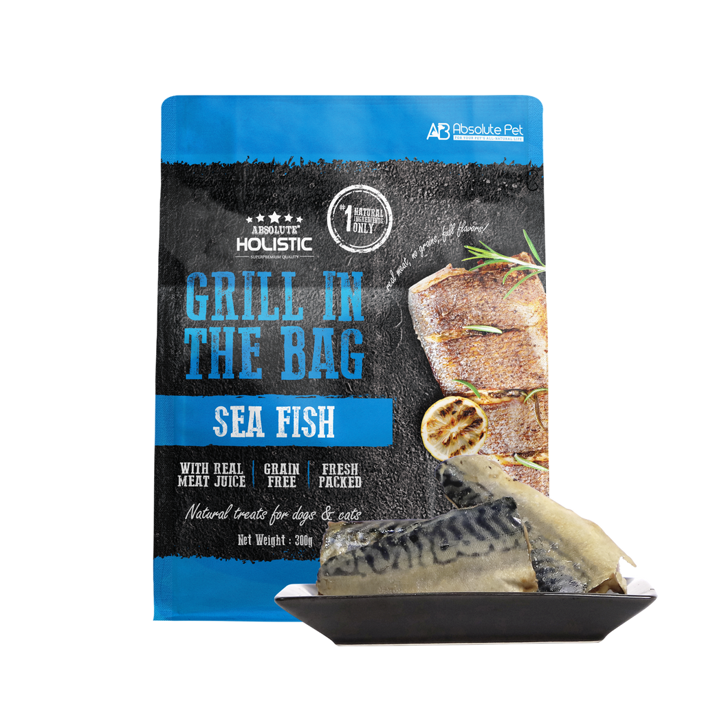 Absolute Holistic Grill In The Bag Natural Dog & Cat Treats - Sea Fish (300g)