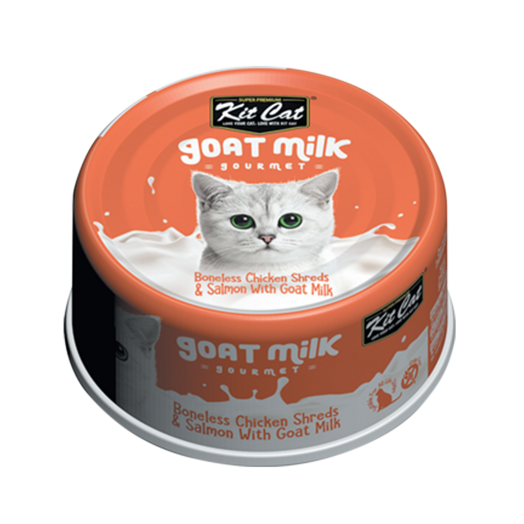 Kit Cat Goat Milk Gourmet Canned Cat Food - Chicken & Salmon (70g)