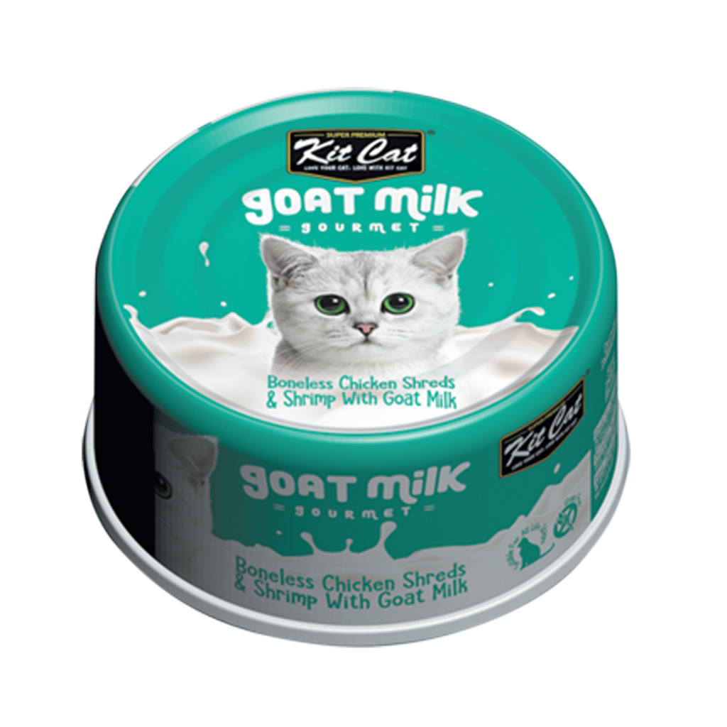 Kit Cat Goat Milk Gourmet Canned Cat Food - Chicken & Shrimp (70g)