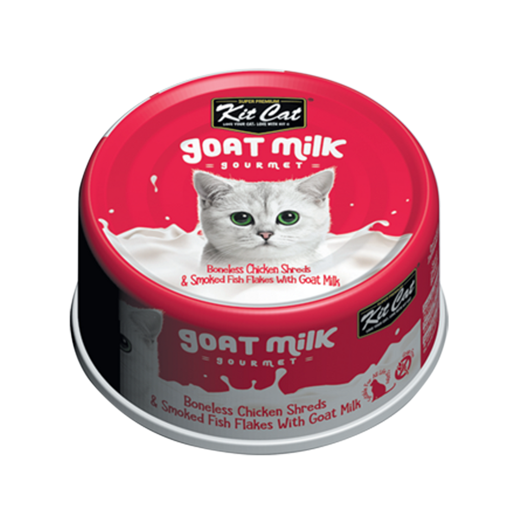 Kit Cat Goat Milk Gourmet Canned Cat Food - Chicken & Smoked Fish (70g)