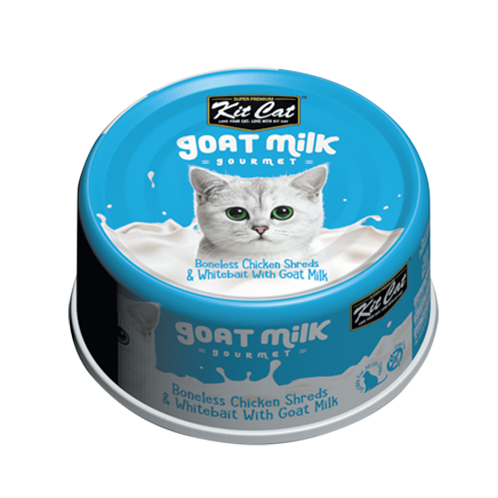 Kit Cat Goat Milk Gourmet Canned Cat Food - Chicken & Whitebait (70g)