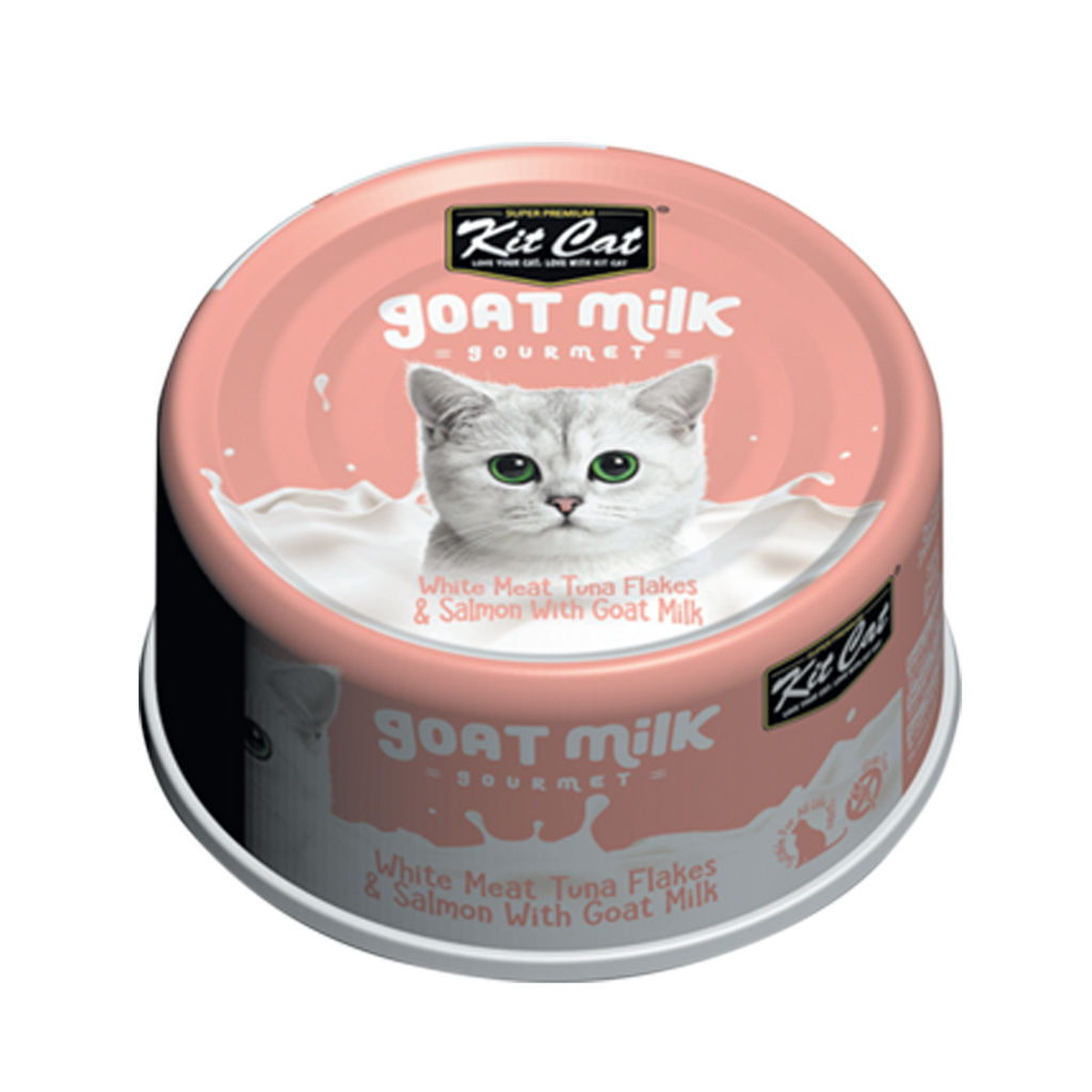 Kit Cat Goat Milk Gourmet Canned Cat Food - Whitemeat Tuna Flakes & Salmon (70g)