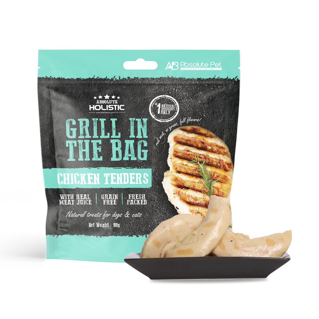 Absolute Holistic Grill In The Bag Natural Dog & Cat Treats - Chicken Tenders (100g)
