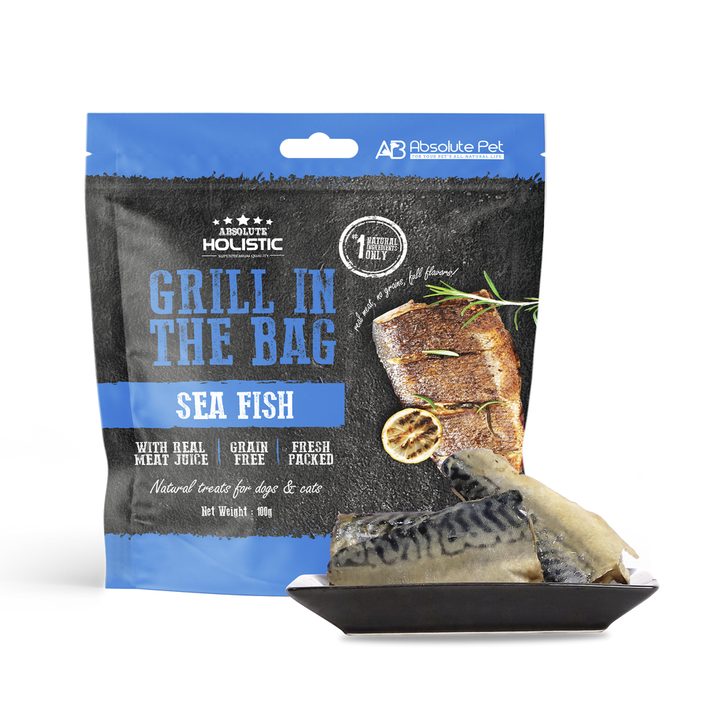 Absolute Holistic Grill In The Bag Natural Dog & Cat Treats - Sea Fish (100g)