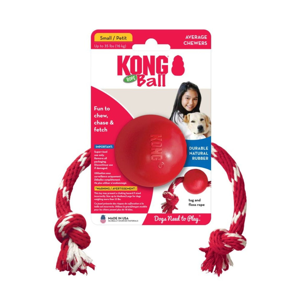KONG Dog Toy - Ball with Rope (1 Size)