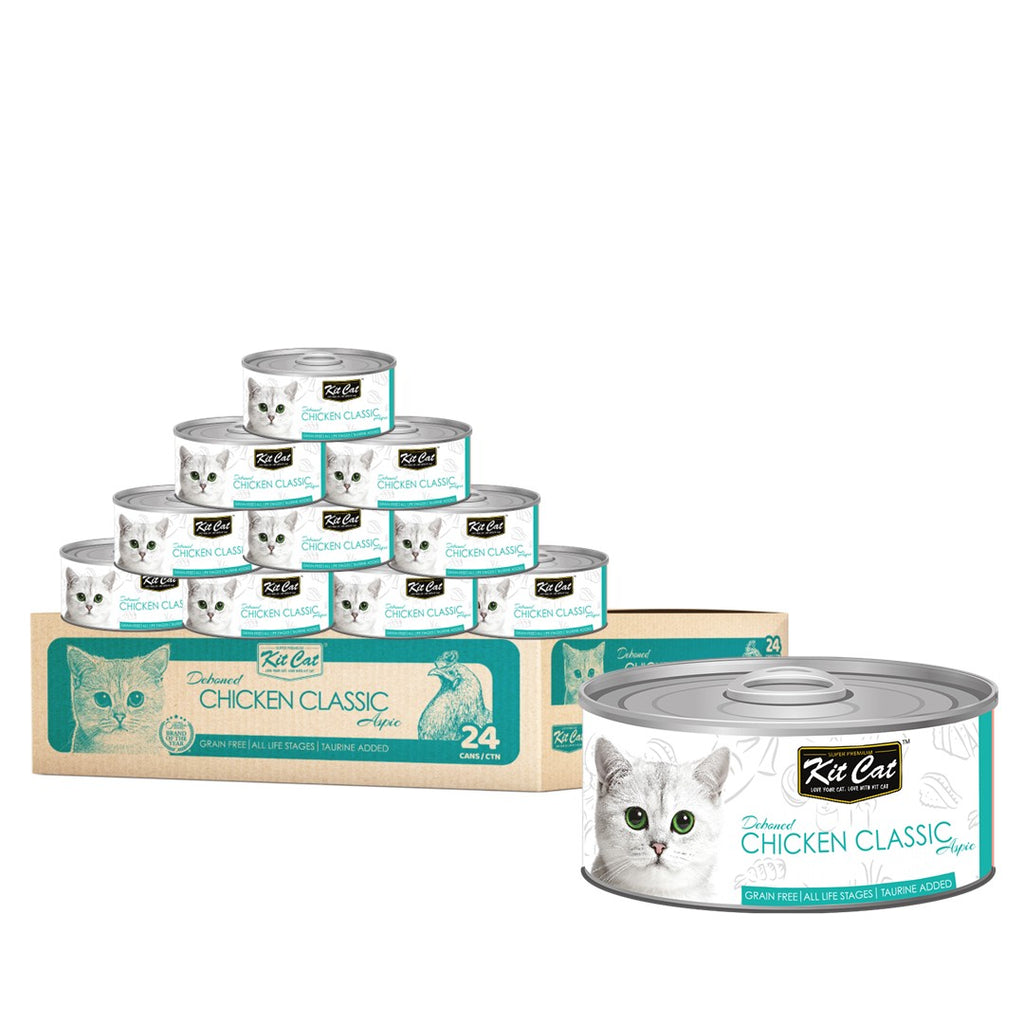 [CTN OF 24] Kit Cat Deboned Toppers Cat Canned Food - Chicken Classic (80g)