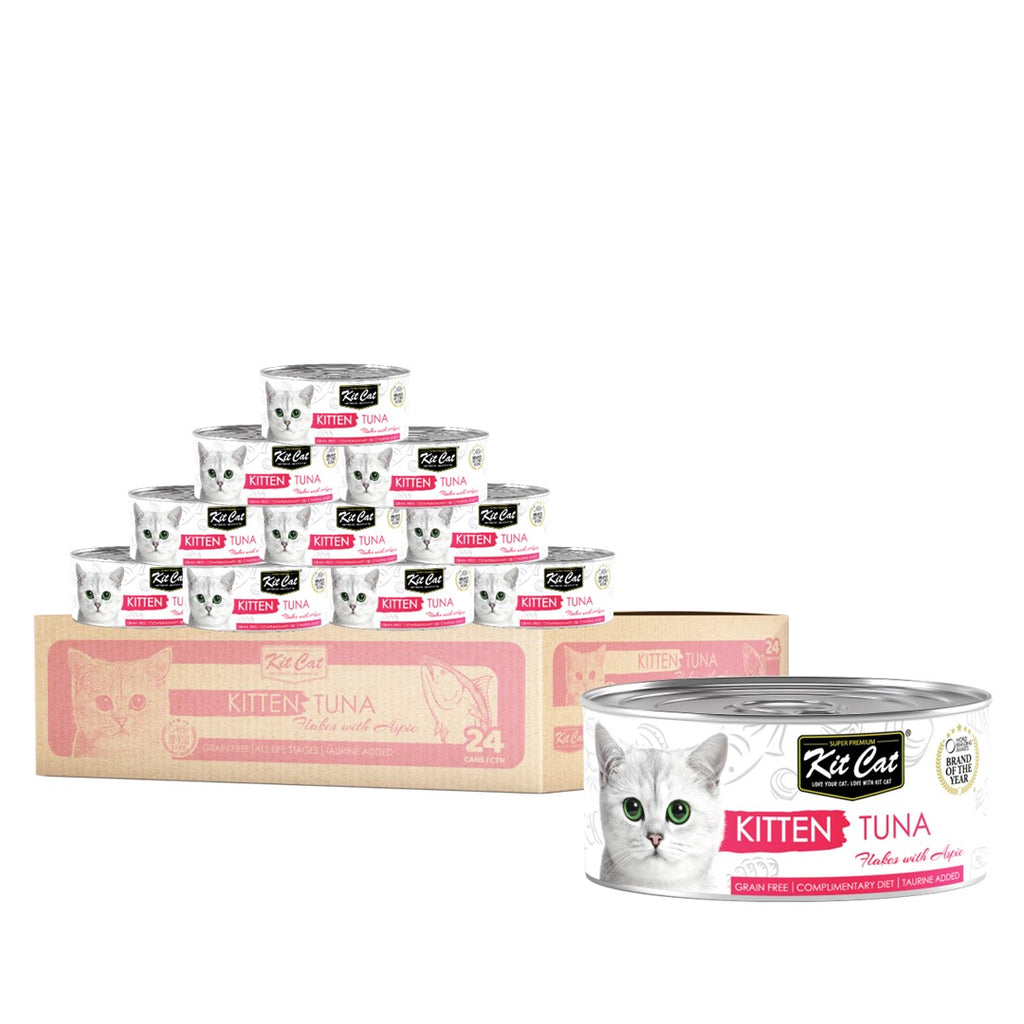 [CTN OF 24] Kit Cat Deboned Toppers Cat Canned Food - Kitten Tuna Flakes (80g)