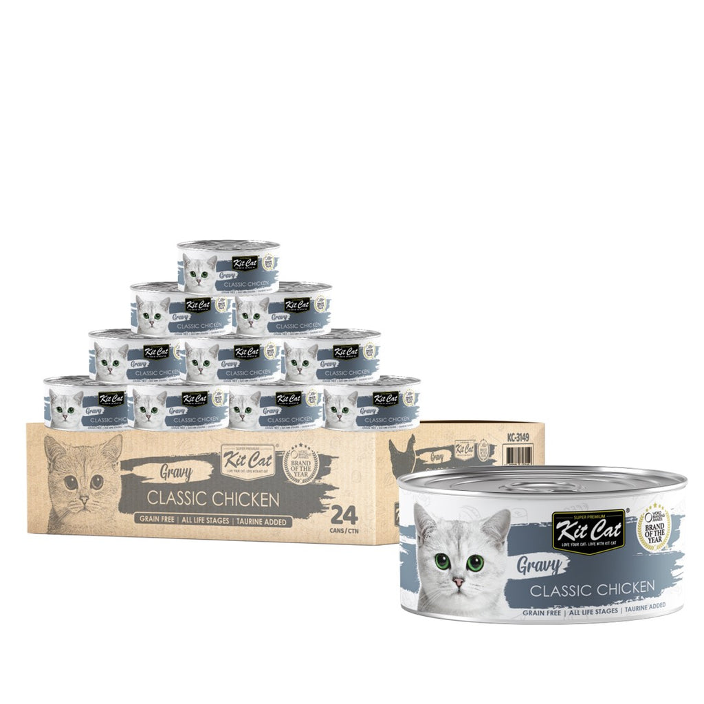 [CTN OF 24] Kit Cat Gravy Cat Canned Food - Classic Chicken (70g)
