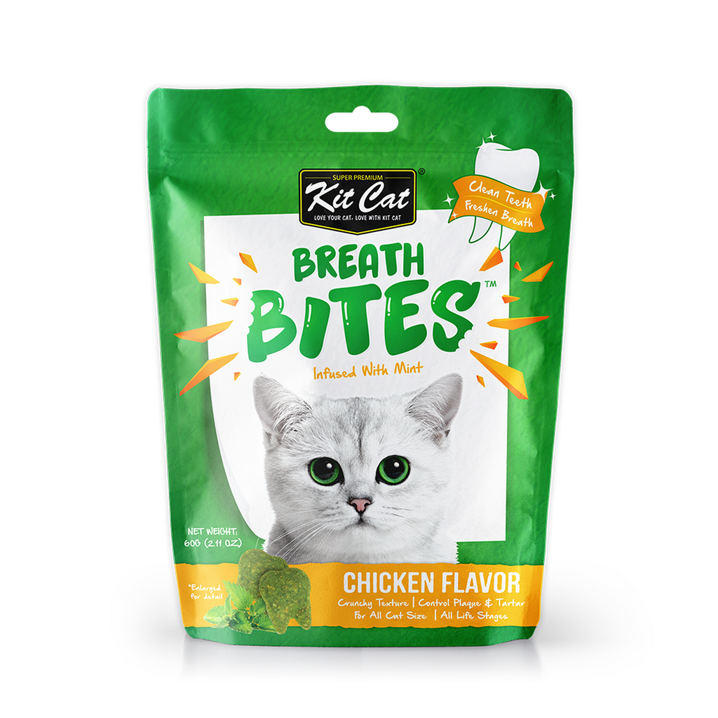 Kit Cat Breath Bites Dental Cat Treats - Chicken (60g)