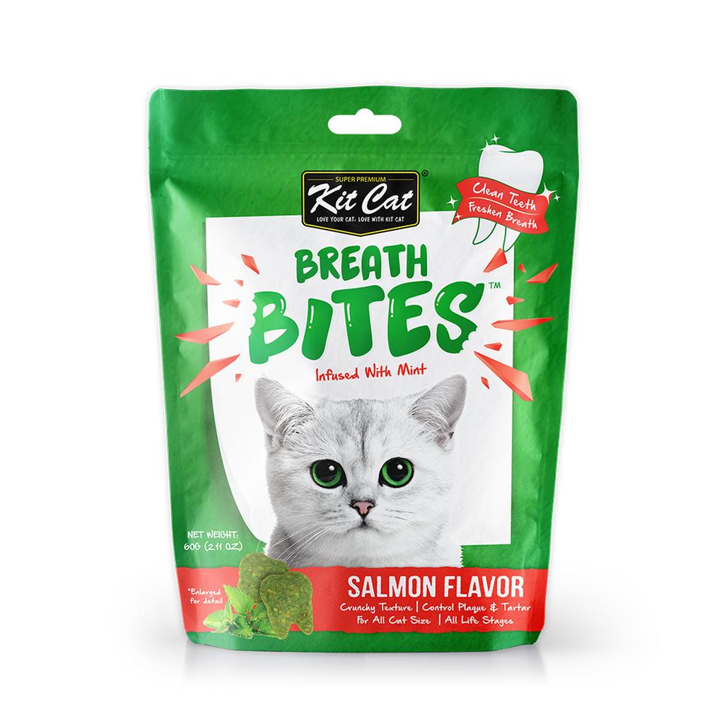 Kit Cat Breath Bites Dental Cat Treats - Salmon (60g)
