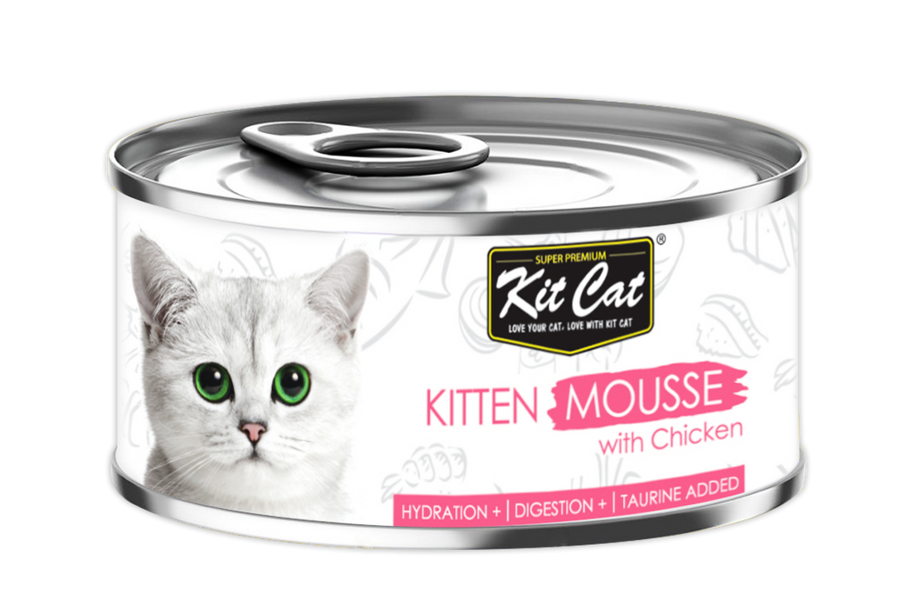 [CTN OF 24] Kit Cat Deboned Toppers Cat Canned Food - Kitten Mousse With Chicken (80g)