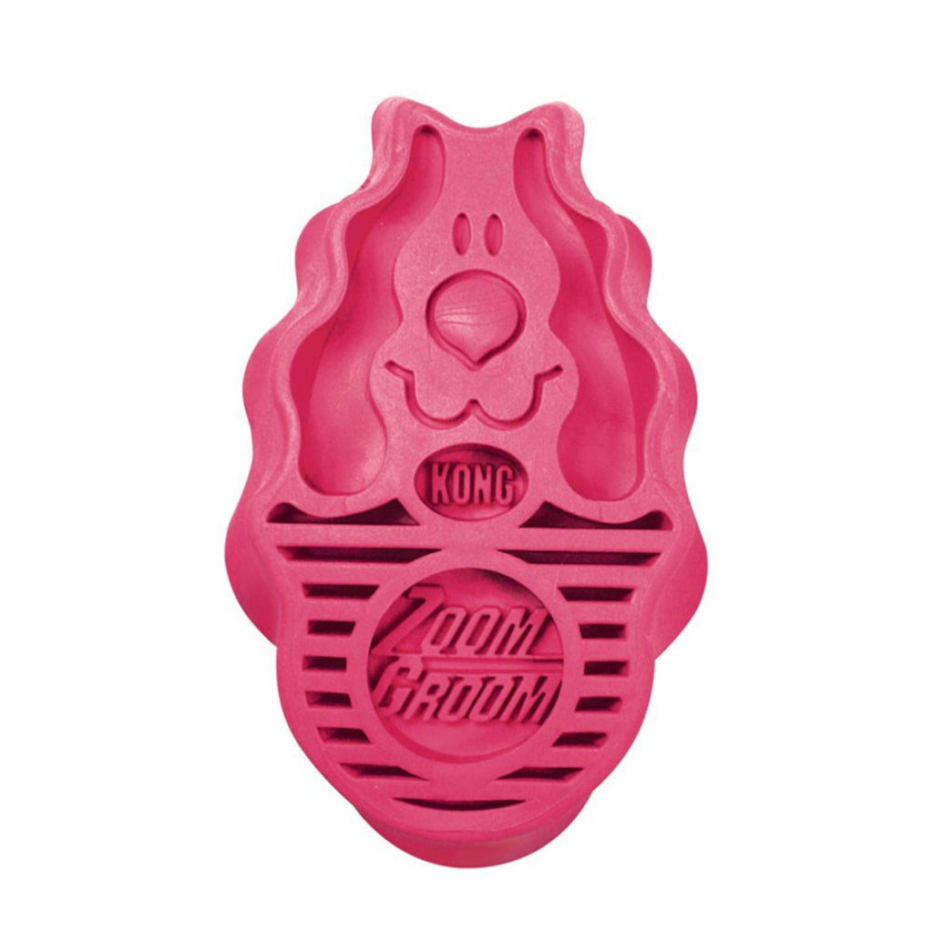 KONG ZoomGroom Raspberry Dog Grooming Massage Brush (1 Size)