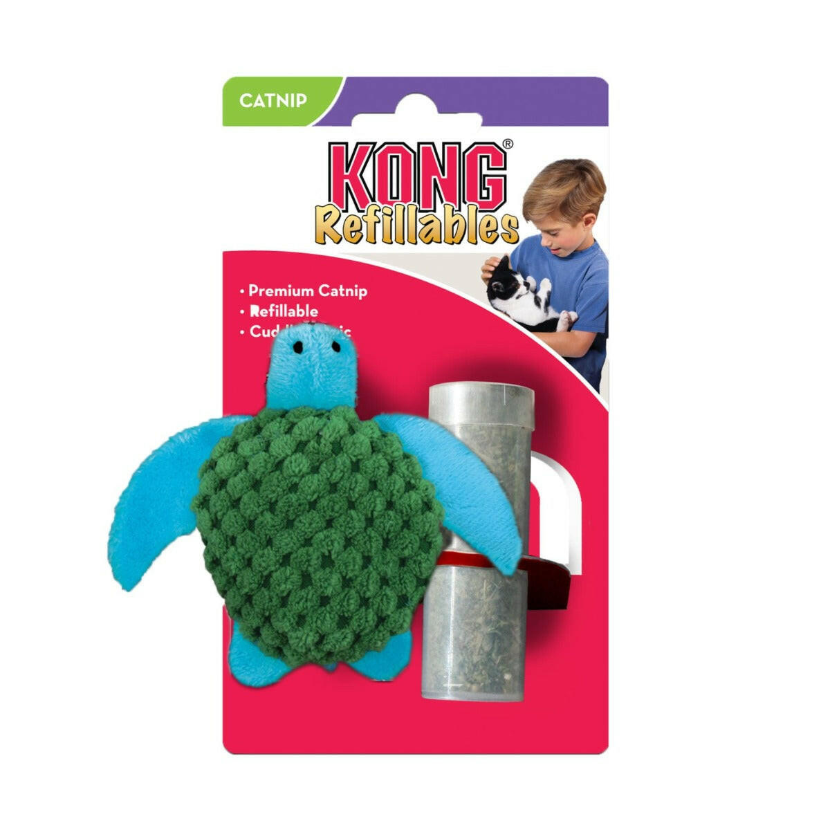 KONG Cat Toy - Refillables Turtle With Catnip (1 Size).