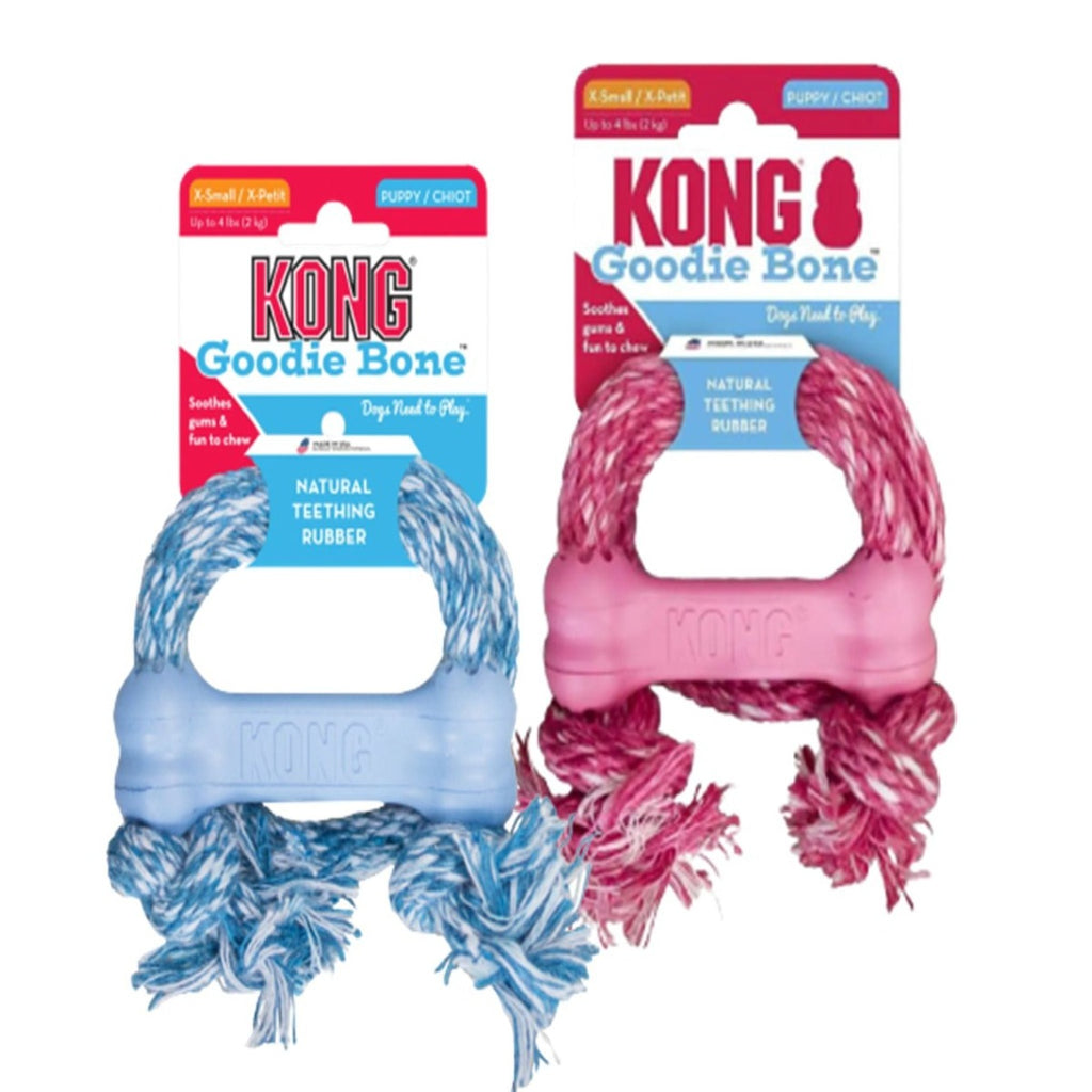 KONG Dog Toy - Puppy Goodie Bone with Rope (1 Size)