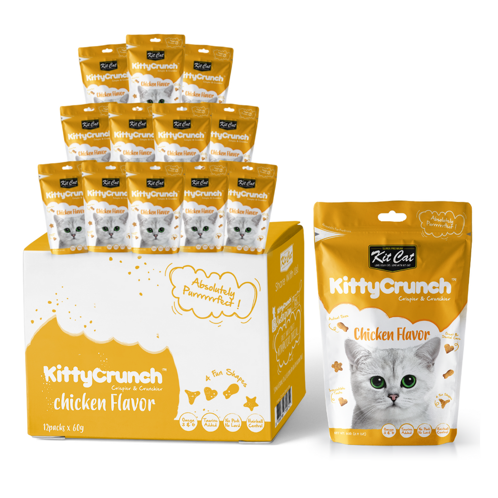 [CTN OF 12] Kit Cat Kitty Crunch Cat Treat - Chicken (12x60g)