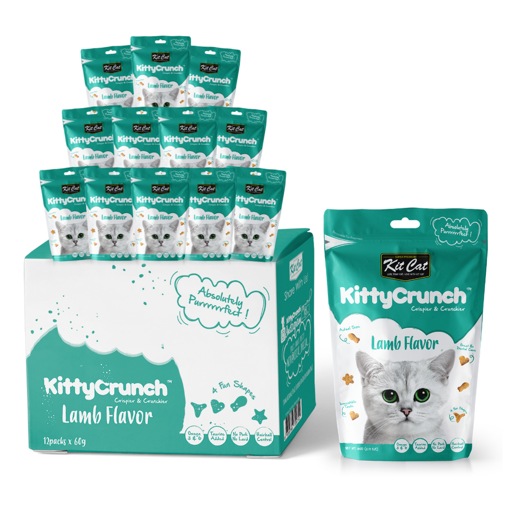 [CTN OF 12] Kit Cat Kitty Crunch Cat Treat - Lamb (12x60g)